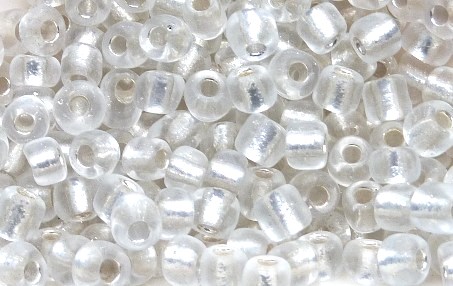 17 Perles de rocaille en verre 4mm 1.89€ les 40g Transparent argenté