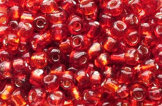 19 Perles de rocaille en verre 4mm 1.89€ les 40g Rouge argenté