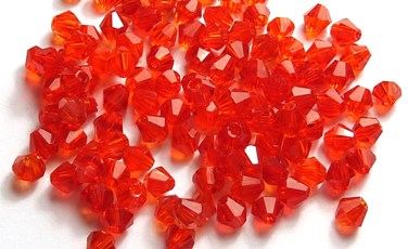 26 Perles en cristal toupies rouges orangées de 4 mm paquet de 100pcs à 8.95€