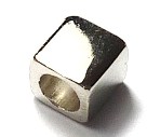 Perle en métal tube carré couleur argent