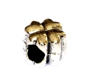PM214 Perle en métal couleur argent gros trou