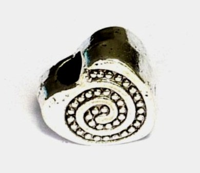 PM220 Perle en métal couleur argent gros trou
