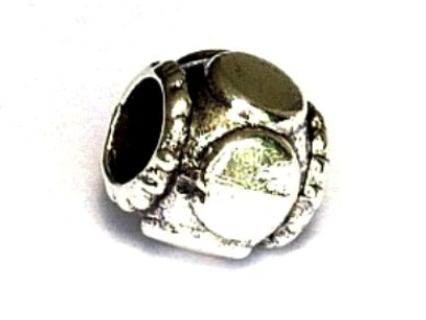 PM227 Perle en métal couleur argent gros trou