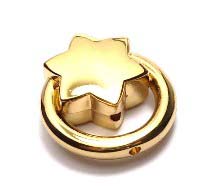 Embout pour cordon avec anneau forme étoile couleur or