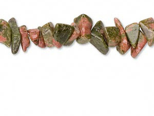 Fil de Perles Chips en Unakite - Longueur 40 cm