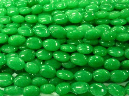 PG45 Fil de perle oval en Jade coloré vert