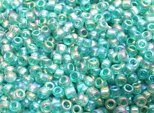 07 Perles de rocaille en verre 2mm 1.89€ les 40g Vert à reflet