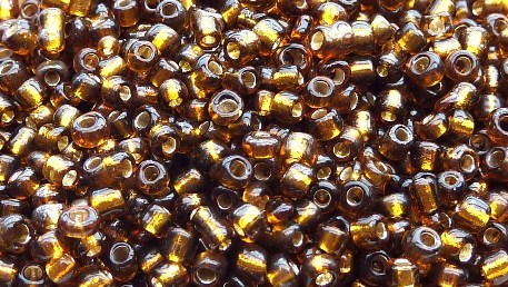 25 Perles de rocaille en verre 2mm 1.89€ les 40g Caramel argenté