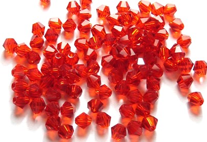 33 Perles en cristal toupies rouges sang de 4 mm paquet de 100pcs à 8.95€