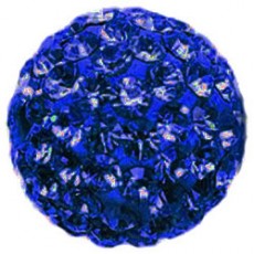 Perles style Shamballa Bleu foncé 12mm