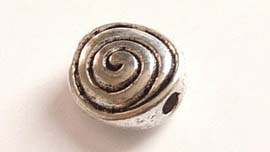 PM139 Perle en Métal ronde plate spirale