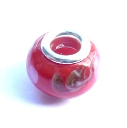 PVM14 Perle en Cristal  avec Oeillet Metal Rouge et Vert - Point-Blanc