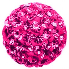 Perles style Shamballa Rose fuchsia 10 mm