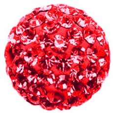 Perles style Shamballa Rouge 12mm