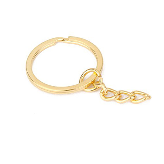 1 anneau porte clés avec chaînette couleur argent - Un grand marché