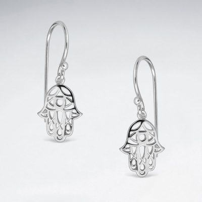 Boucles Oreilles Hamsa en argent 925