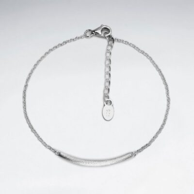 Bracelet de chaines en argent 925 forme ovale engravable