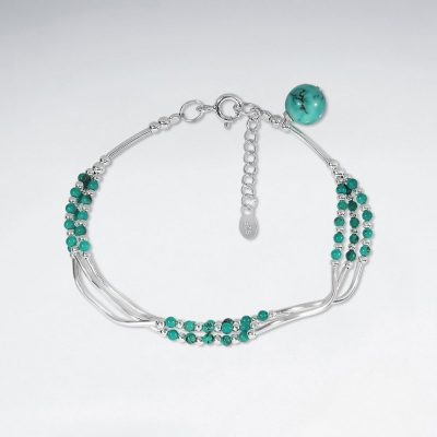 Bracelet en argent 925 Perles turquoise