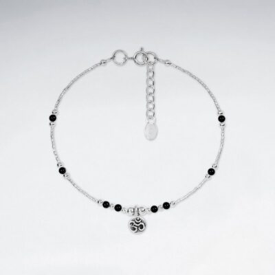 Bracelet fil Charme avec Perles en argent 925