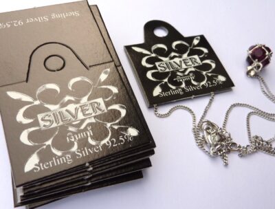 Etiquettes carton silver 925  X50