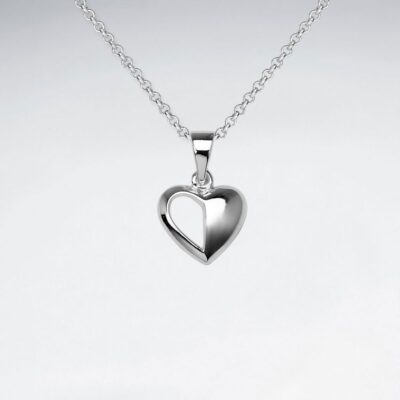 Pendentif en argent 925 sterling en forme de coeur