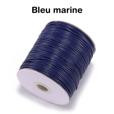 Cordon coton cire couleur bleu marine