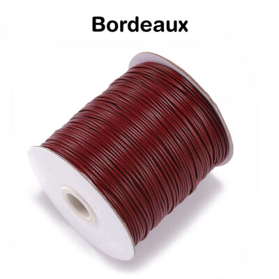 Cordon coton cire couleur bordeaux