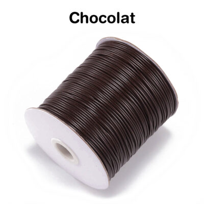 Cordon coton cire couleur chocolat