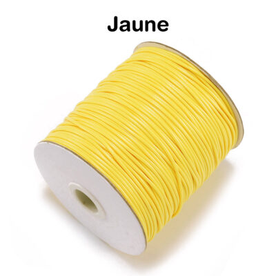 Cordon coton cire couleur jaune