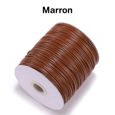 Cordon coton cire couleur marron