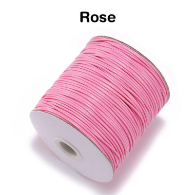 Cordon coton cire couleur rose