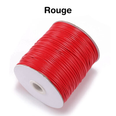 Cordon coton cire couleur rouge