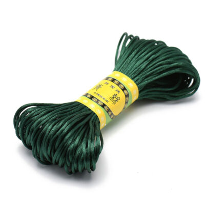 Cordon Queue de rat 20m 1 5mm Satin Nylon vert imperial