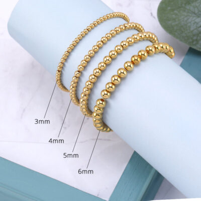 lot de 100 perles acier 316 pour bijoux couleur or 2