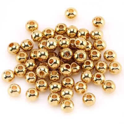 lot de 100 perles acier 316 pour bijoux couleur or m