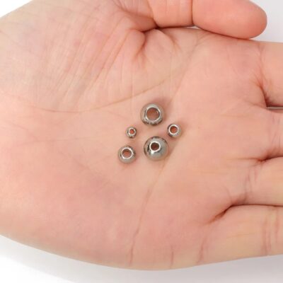 lot de 100 perles acier pour bijoux tailles 2